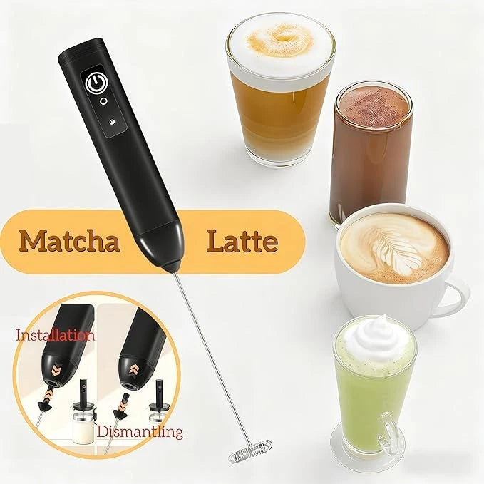 Electric Milk Frother Handheld Coffee Mixer Double Whisk