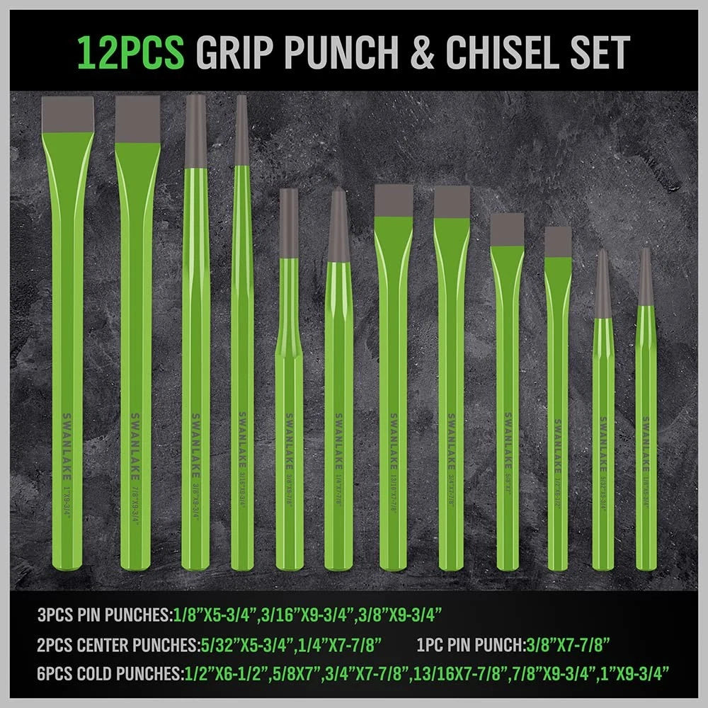 28-Piece Punch and Chisel Set with Pin Punches and Taper