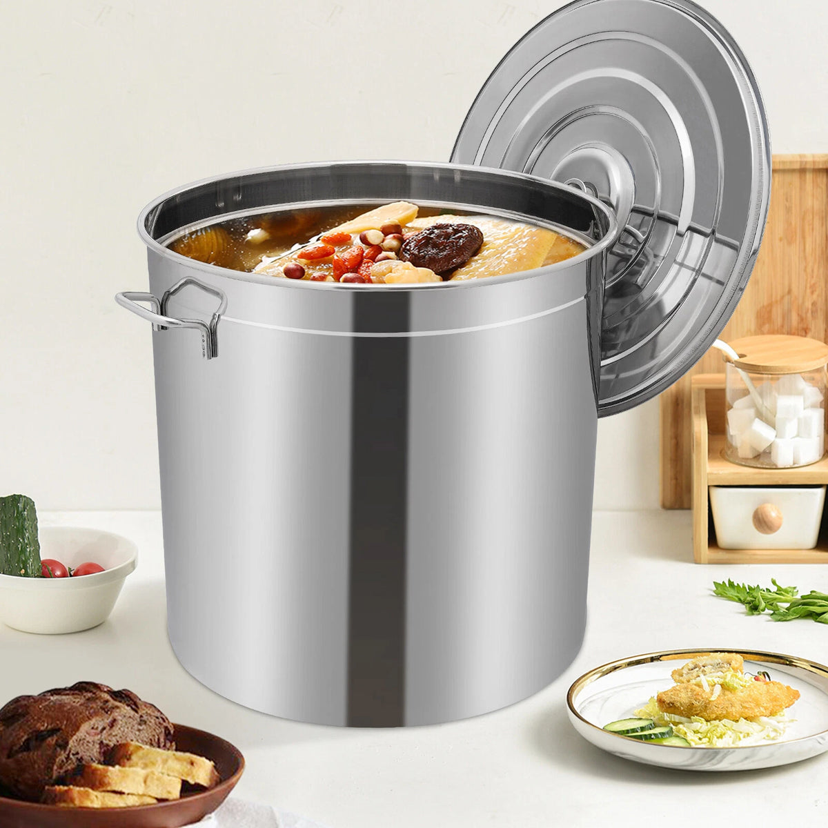 50L Stainless Steel Stock Pot for Kitchen Cooking