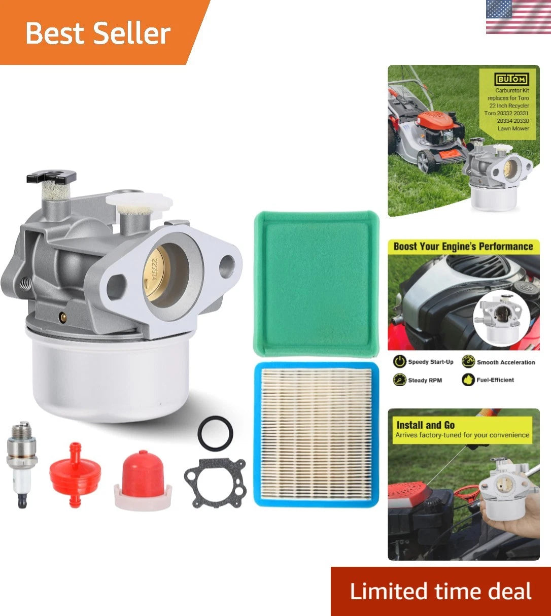 190CC Toro Carburetor Replacement Kit for Select Models