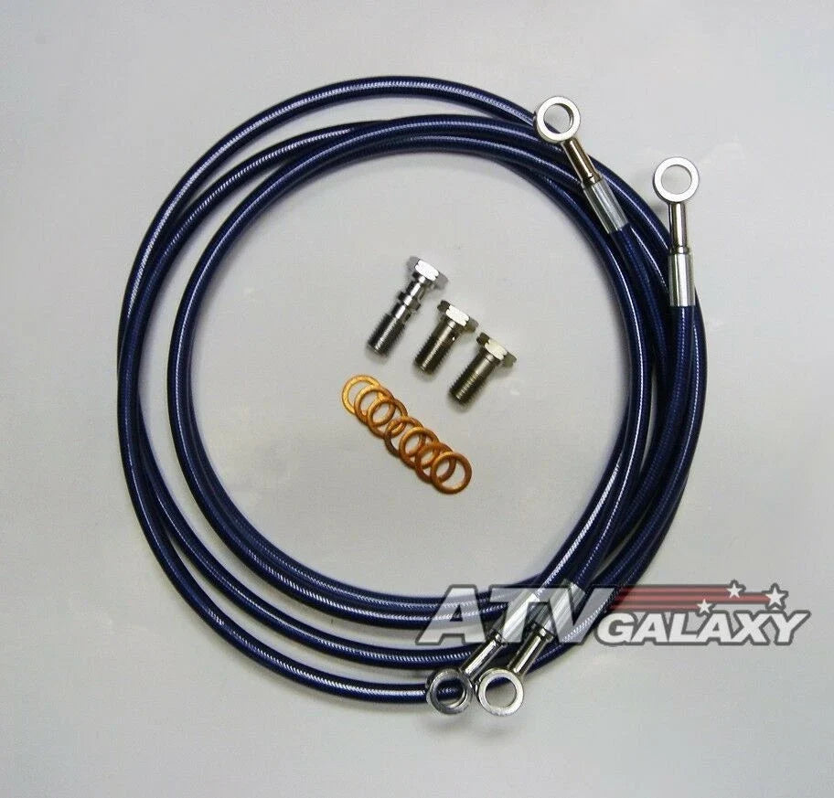 2 Line Kit Steel Braided Front Brake Lines for Honda TRX400EX TRX400X (2000–2009)