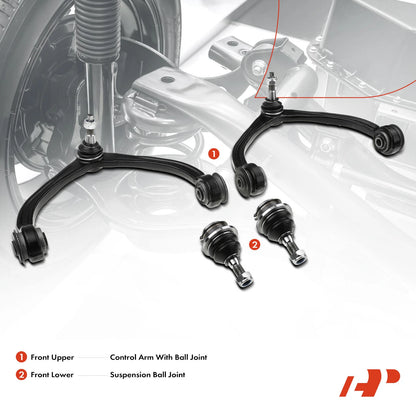 Set of 4 Front Control Arm Ball Joints for Dodge Dakota (2005–2011) - 5161685AB, K80605, K620006