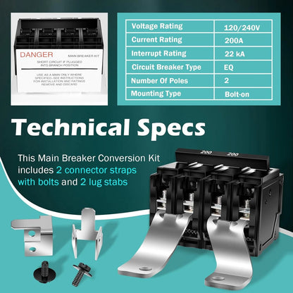 200 Amp Main Breaker Conversion Kit for Siemens EQ Load Centers (EQ9685)