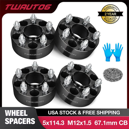 Set of 4 Hubcentric Wheel Spacers 2 Inch 5x4.5 for Hyundai Grand Santa Fe (2013–2020)