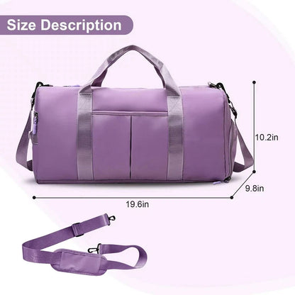 Travel Duffel Bag with Wet Pocket for Gym, Swim, Yoga Training