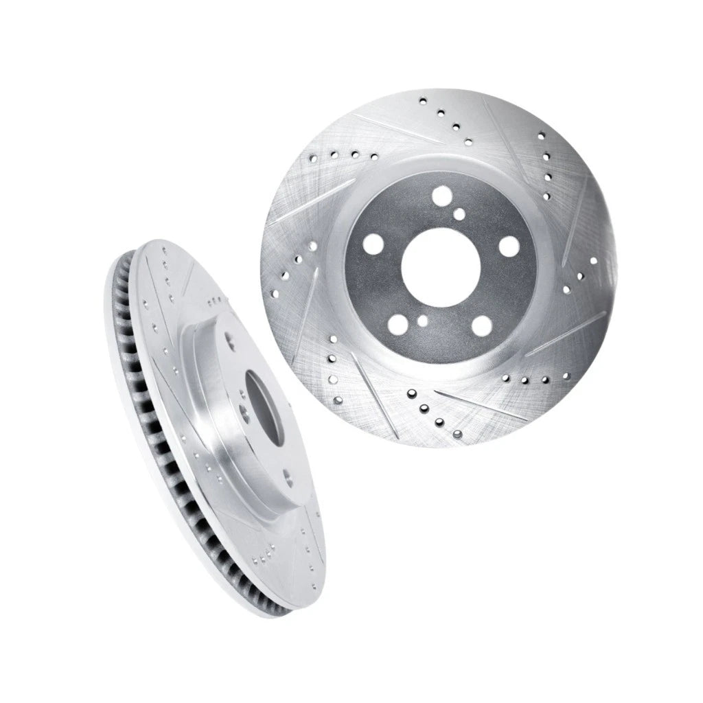 Brake Rotor Set Front for Volvo S60/V70 (2004–2007) ALX-PAU-DF-7002-27021-CLA1, Drilled and Slotted
