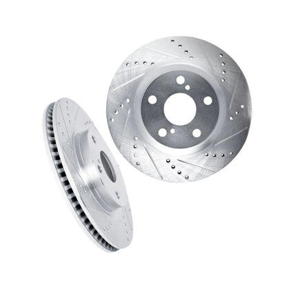 Brake Rotor Set Front for Volvo S60/V70 (2004–2007) ALX-PAU-DF-7002-27021-CLA1, Drilled and Slotted