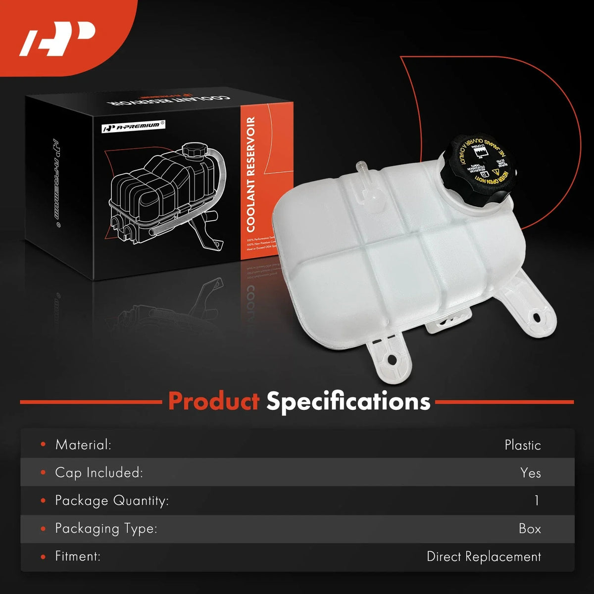 Coolant Reservoir Expansion Tank w/Cap for Buick Encore (2016–2019, 2022)