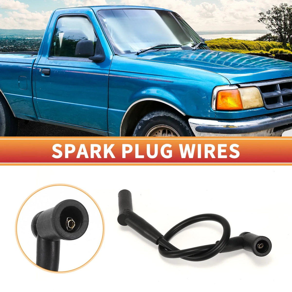 6 Pcs Spark Plug Wire Ignition Coil Cable for Ford Ranger V6 3.0L (2004–2007)