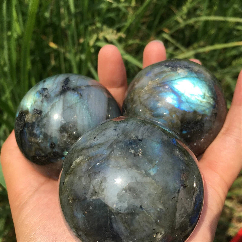 40mm Natural Multicolor Labradorite Ball Quartz Crystal Sphere