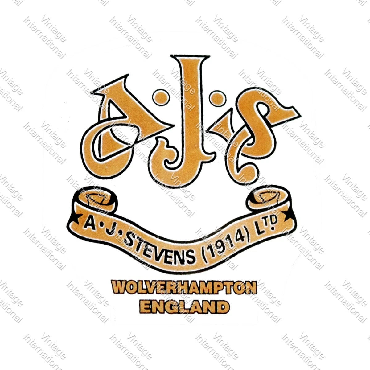 Set of 2 Oil Tank Stickers for AJS Motorcycles
