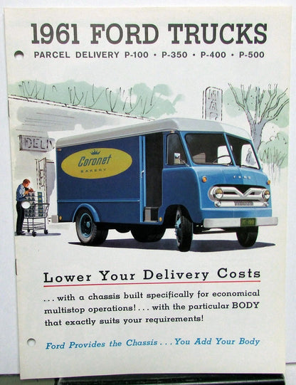Parcel Delivery Truck Brochure for Ford P 100 350 400 500 (1961)