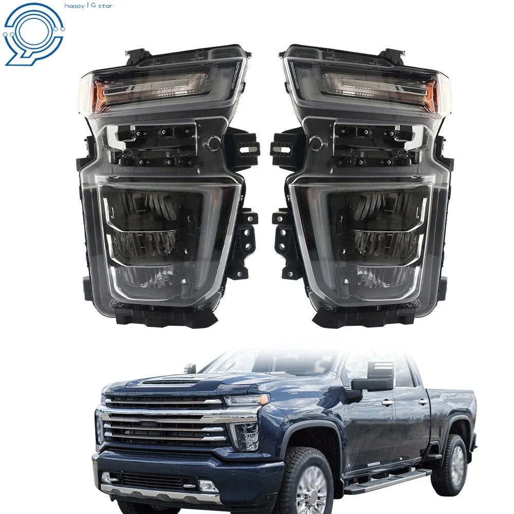 Pair LED Headlights for Chevy Silverado 2500HD (2020–2023)