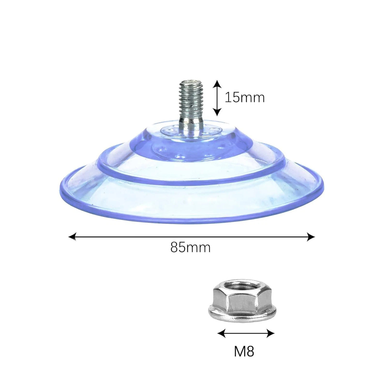 4X 85mm PVC Screw Suction Cups for Various Applications