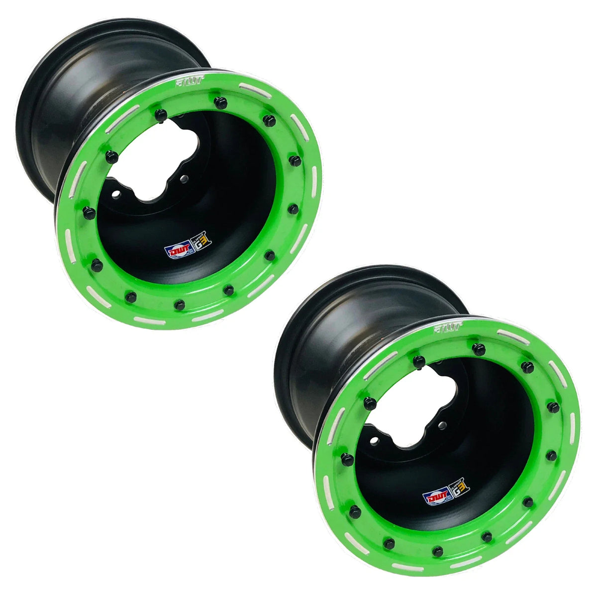 Set of 2 DWT G3 Rear Beadlock Wheels 9x8 4/115 for Banshee Warrior 350 (1997–2004)
