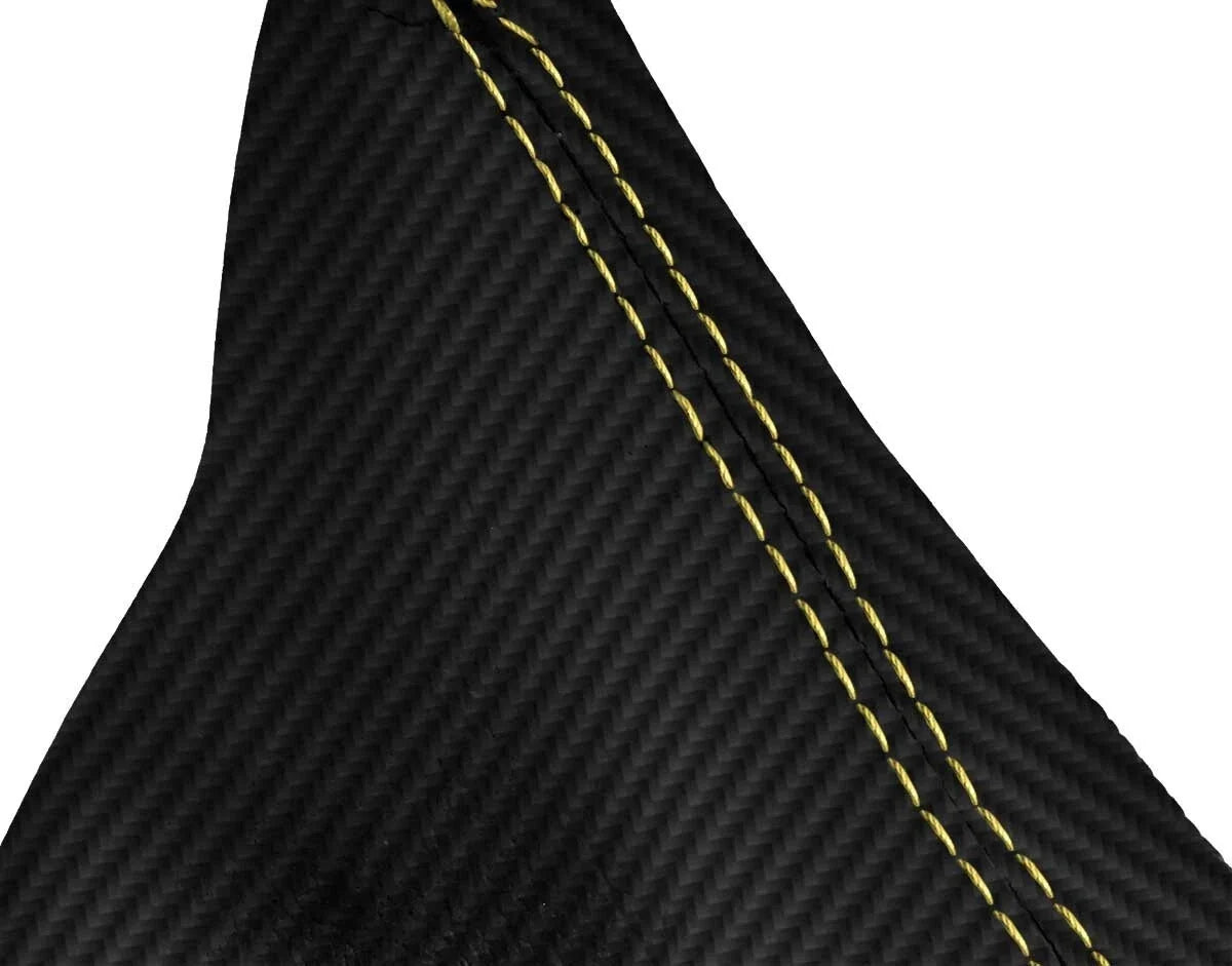 Manual Shift Boot Cover for Ford Mustang (1987–1993) Carbon Fiber Yellow Stitch
