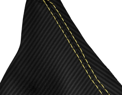 Manual Shift Boot Cover for Ford Mustang (1987–1993) Carbon Fiber Yellow Stitch
