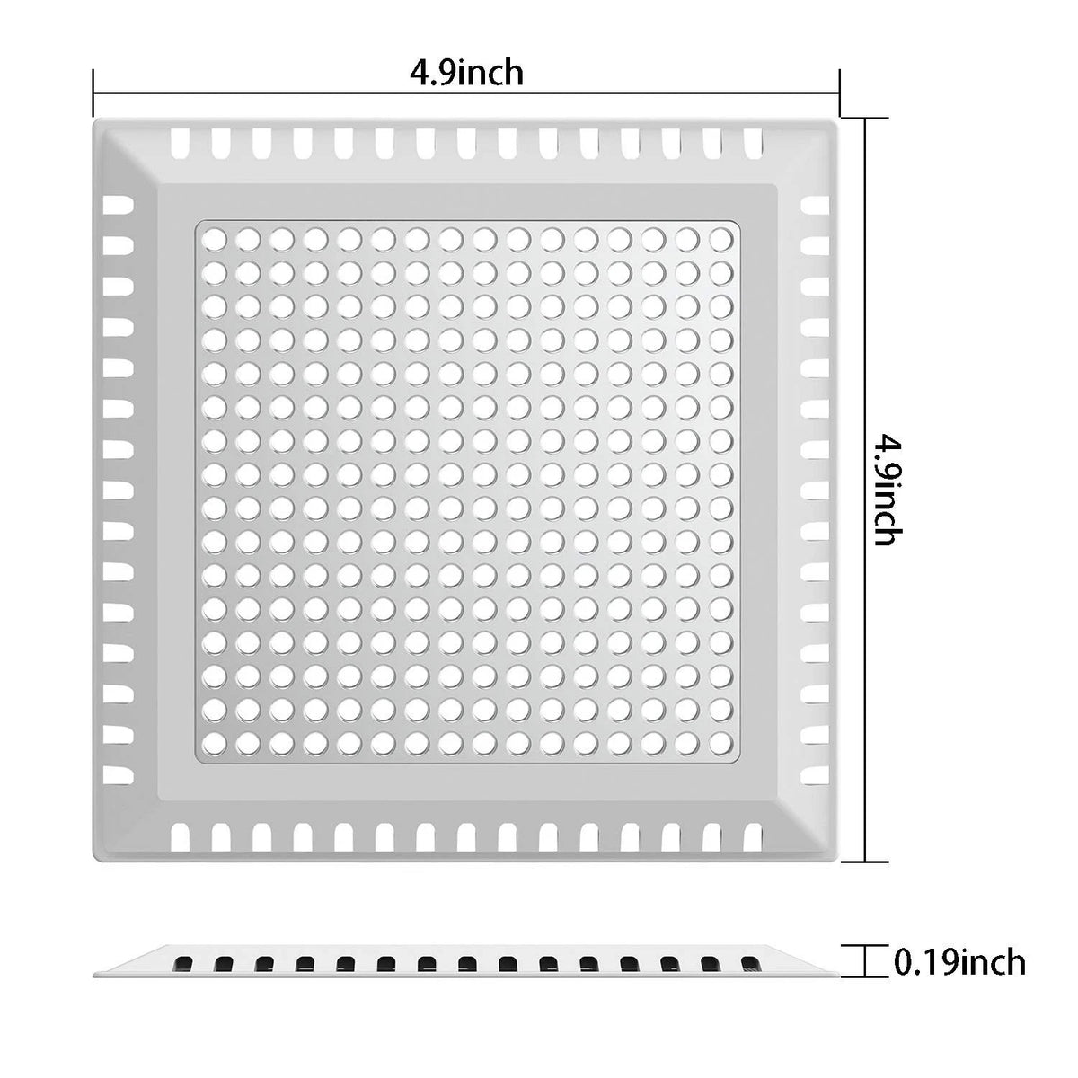4 Inch Shower Drain Cover Hair Catcher Strainer - Gray
