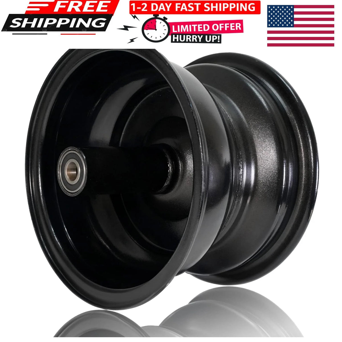 8" Black Alloy Steel Wheel Rim for Coleman CT200U & Axis M200 Mini Bikes