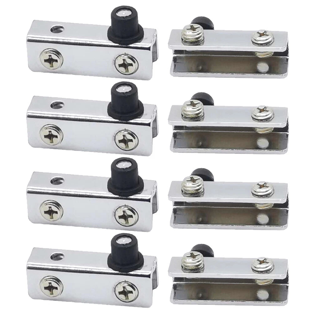 Set of 4 Adjustable Glass Door Hinges for Cabinet