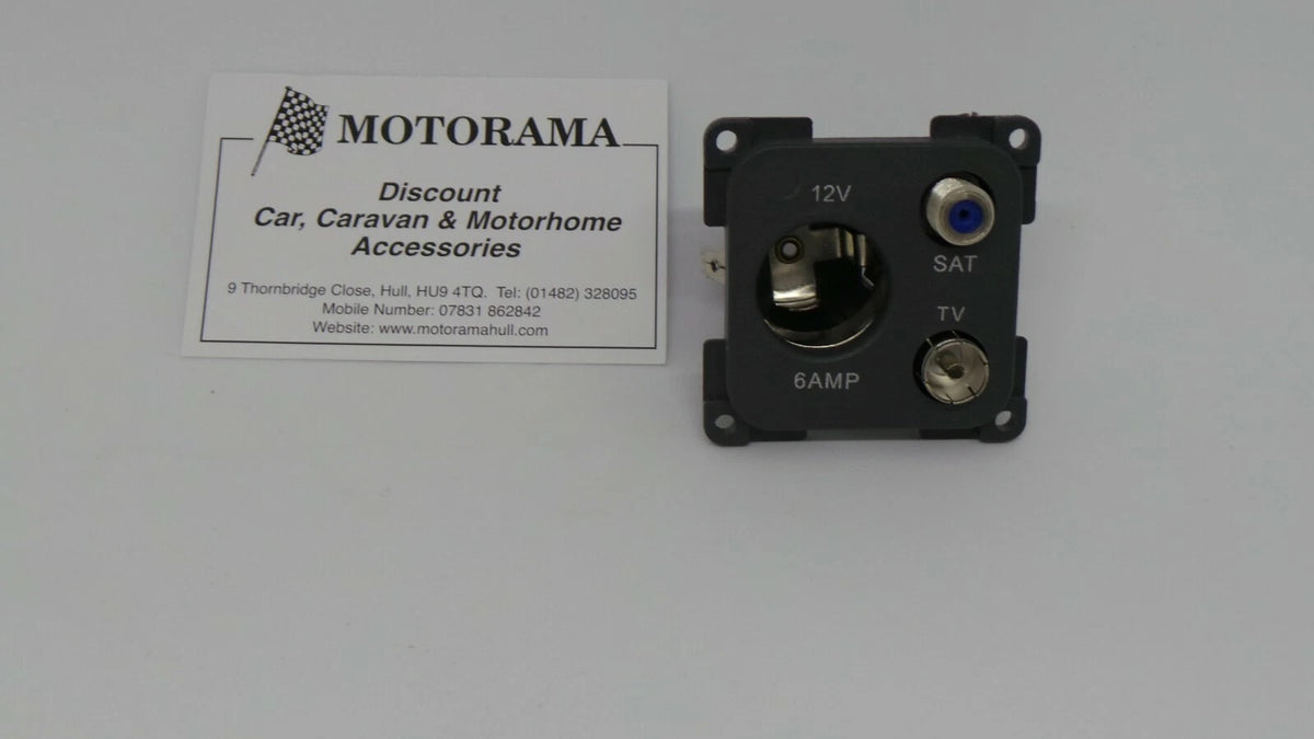 C-Line/CBE 12V Socket + TV Aerial + Satellite for Caravan Motorhome Boat (PO255)