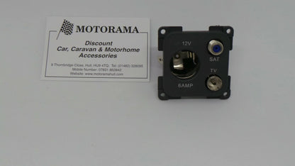 C-Line/CBE 12V Socket + TV Aerial + Satellite for Caravan Motorhome Boat (PO255)