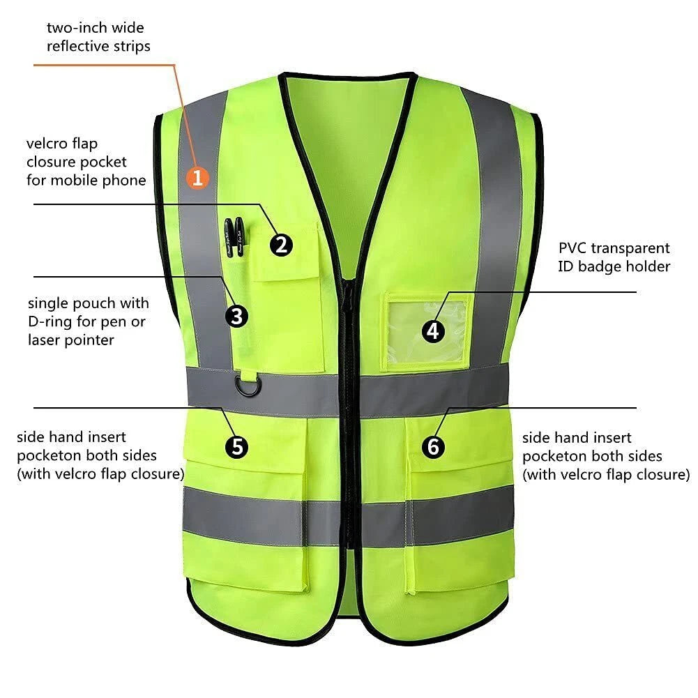 Reflective Safety Vest for Construction Site Work