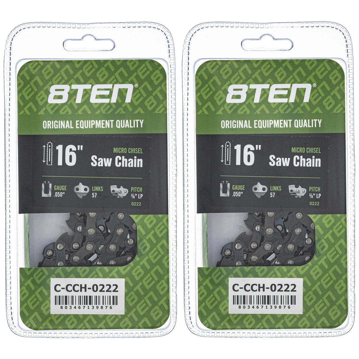 2X Chainsaw Chain 16 Inch .050 3/8 LP 57DL for Tanaka TCS-3401 (H37-57, H35-57, Y57)