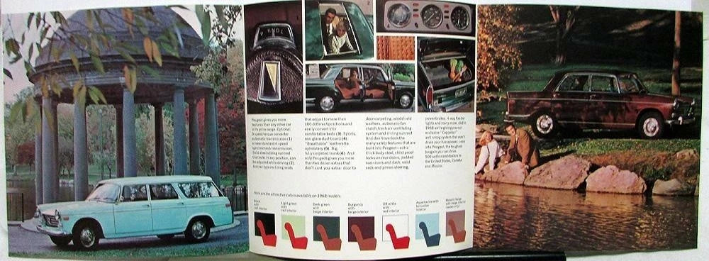 Peugeot 404 Sales Brochure Folder for 1968 Models Sedan Station Wagon