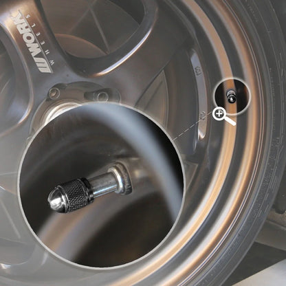 Set of 4 Black Aluminum Tire Stem Caps for Universal Vehicles