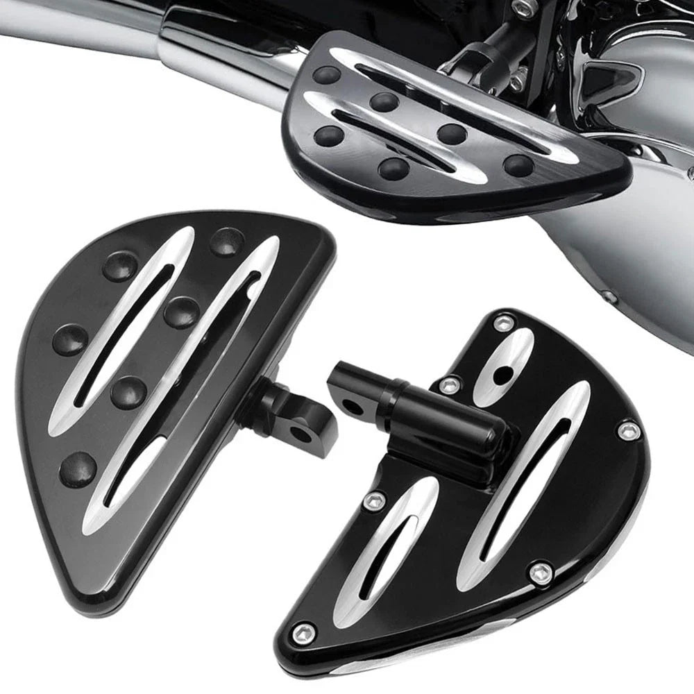 CNC Rear Passenger Floorboards Foot Pegs for Harley Road Street Glide (1993–2023)