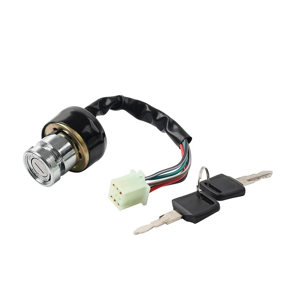 6 Pin Ignition Barrel Switch + 2 Keys for Motorcycle Scooter Quad Dirt Bike