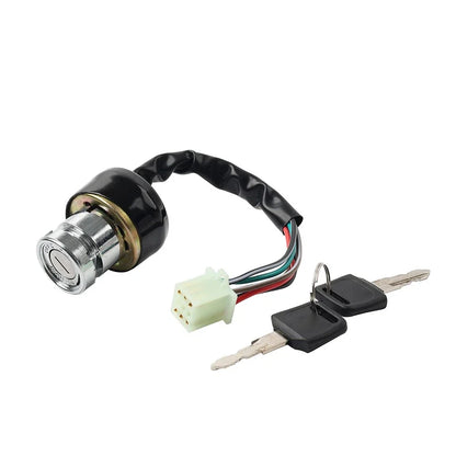 6 Pin Ignition Barrel Switch + 2 Keys for Motorcycle Scooter Quad Dirt Bike