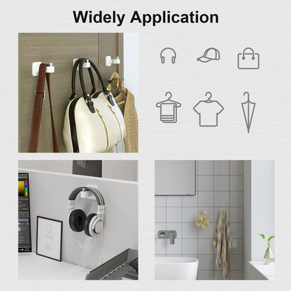 8Pcs Heavy Duty Self Adhesive Hook Towel Holder for Wall Storage