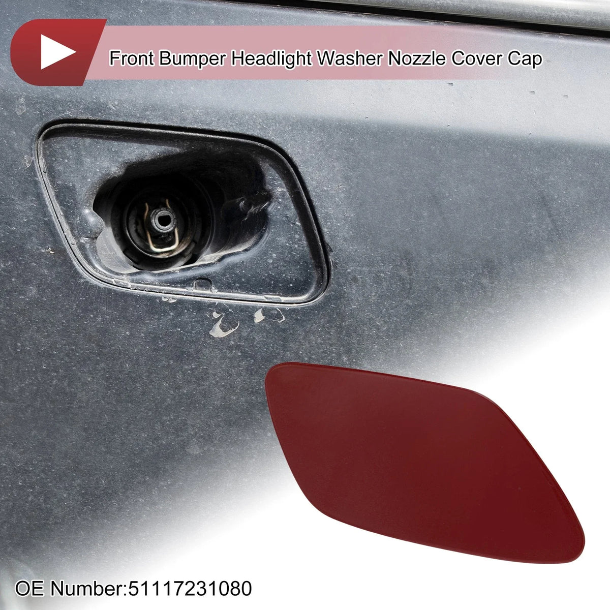 Bumper Trim Nozzle Cover No. 51117231080 for BMW Z4 (2009–2016) Dark Red