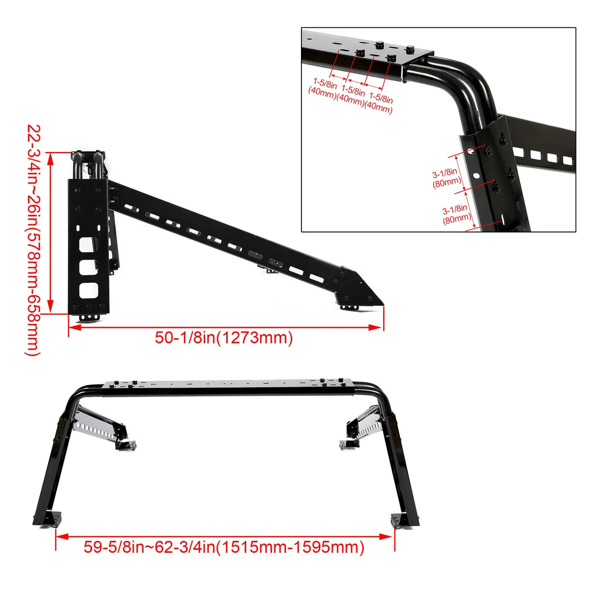 Adjustable Roll Bar for Silverado, Ram, F150 (Full Size Truck)