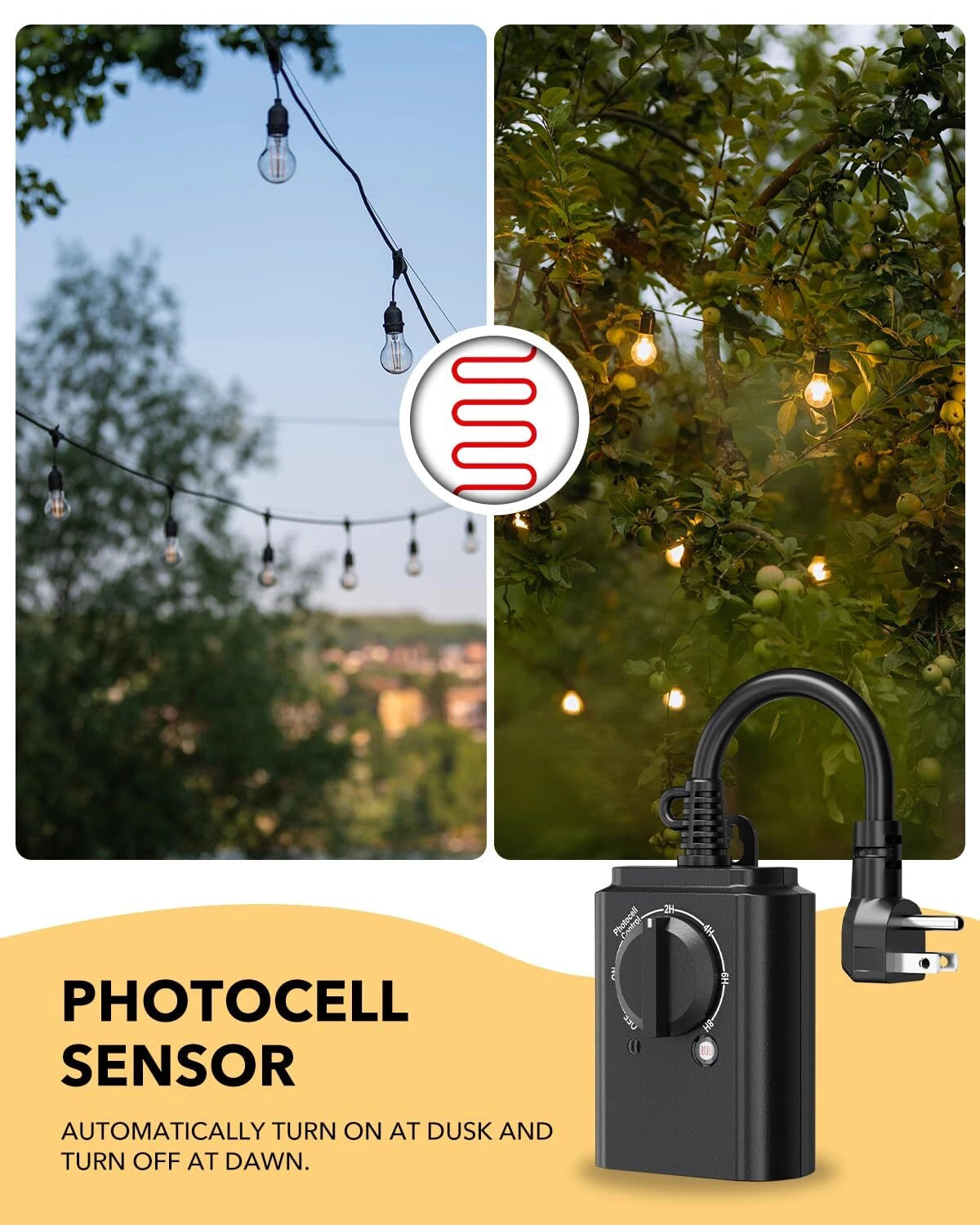 Outdoor 24Hr Programmable Timer with Photocell Sensor for Weatherproof Use