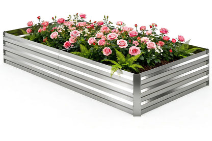 Galvanized Raised Garden Bed Metal Planter 6x3x1FT Silver 1 Pack