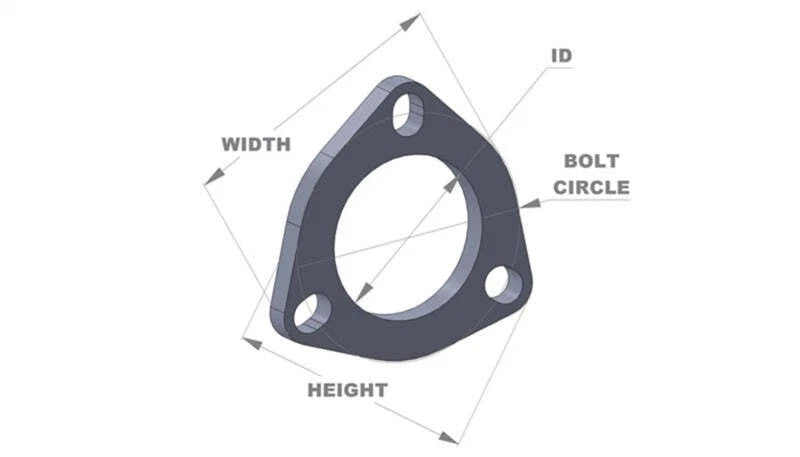 3-Bolt T304 SS Exhaust Flange for Vibrant (2.25in I.D.)
