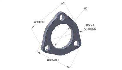 3-Bolt T304 SS Exhaust Flange for Vibrant (2.25in I.D.)