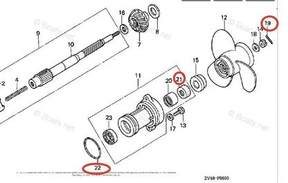 Lower Unit Oil Seal Kit 91251-935-004 91351-ZV4-003 for Honda Marine BF 9.9D/15A/20D