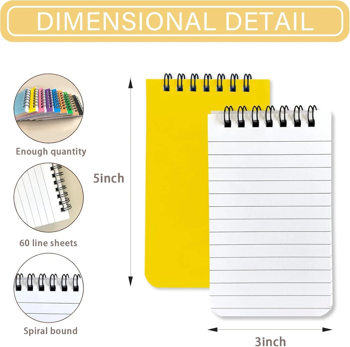 6 Pack Pocket Notebook for (b 110)
