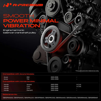 Engine Harmonic Balancer for Honda CR-V (2002–2006) | 13810PRBA01, 13810PRC003, 13810RAAA01, 594-298