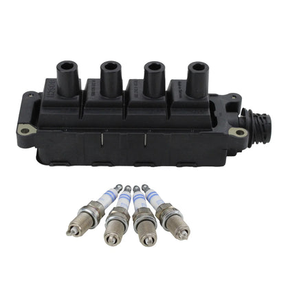 Ignition Coil & 4 Platinum Spark Plugs Kit for BMW 1.8L 1.9L L4 (1994–2000)