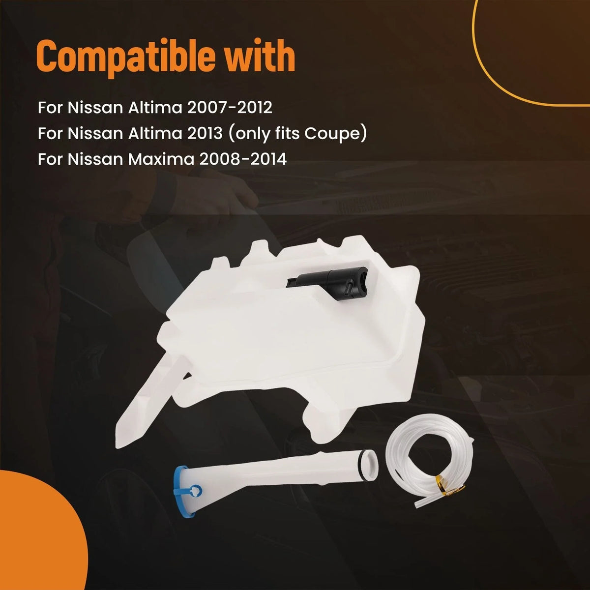 Windshield Washer Reservoir Bottle for Nissan Altima/Maxima (2007–2014) 28910-ZN50A