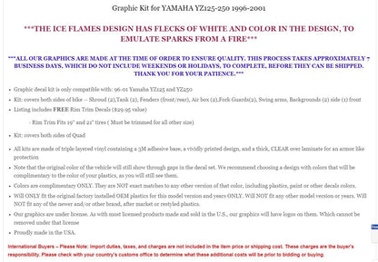 Graphic Decal Sticker for Yamaha YZ125 YZ250 (1996–2001)