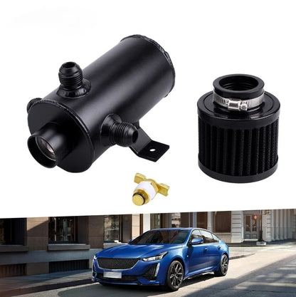 Oil Catch Can with Air Filter 0.75L for Most Cars (Universal Fit)