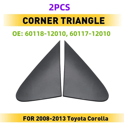 2X Black Side View Mirror Corner Cover for Toyota Corolla (2008–2013)