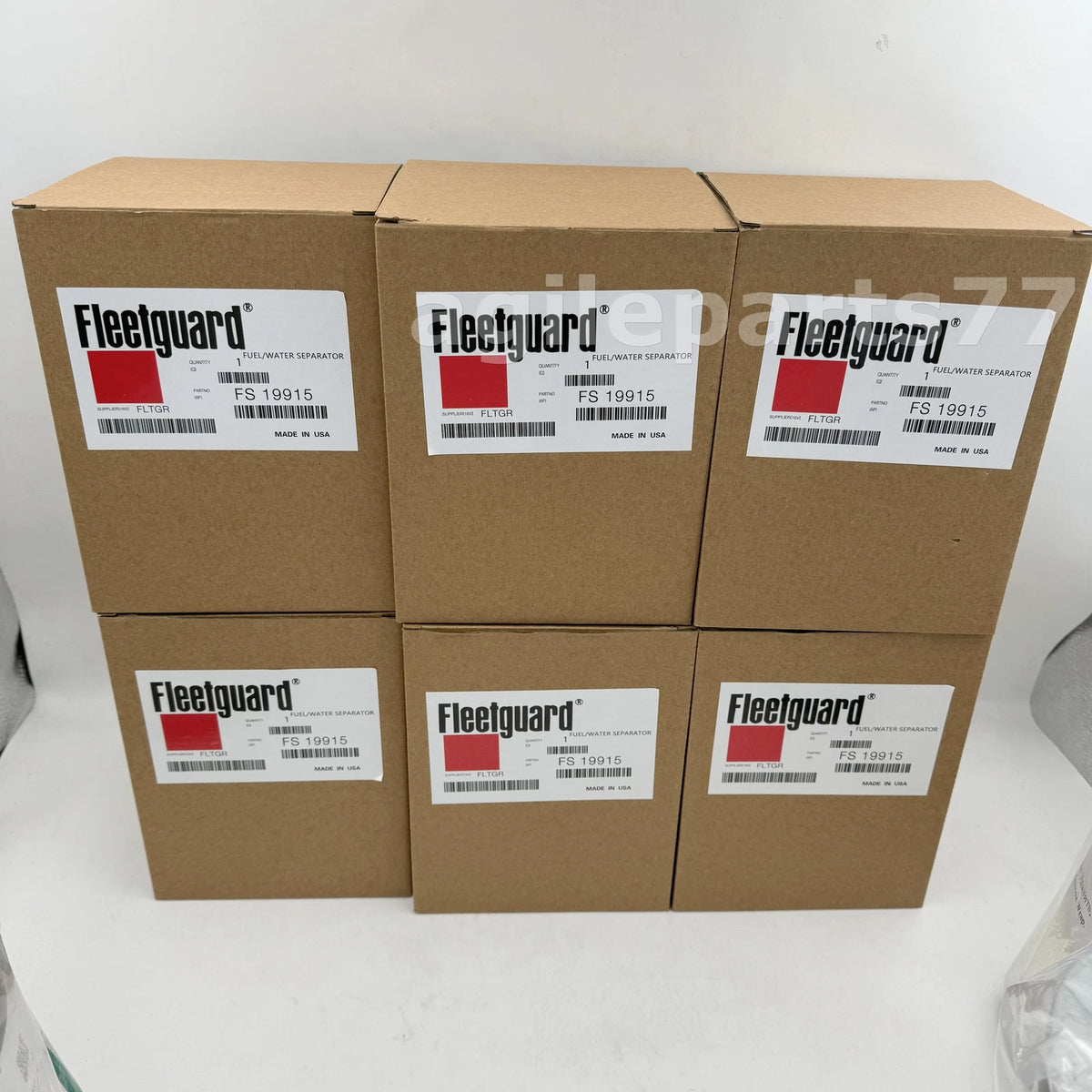 Set of 6 Fuel Filters for Cummins FS19915, L9915F (with Water Separator)