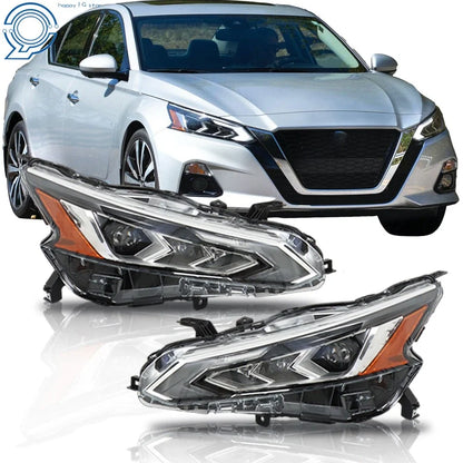 Pair LED Headlights for Nissan Altima (2019–2021) Factory Chrome Housing